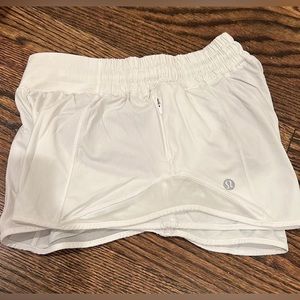 Lululemon white hotty hot shorts - barely worn!